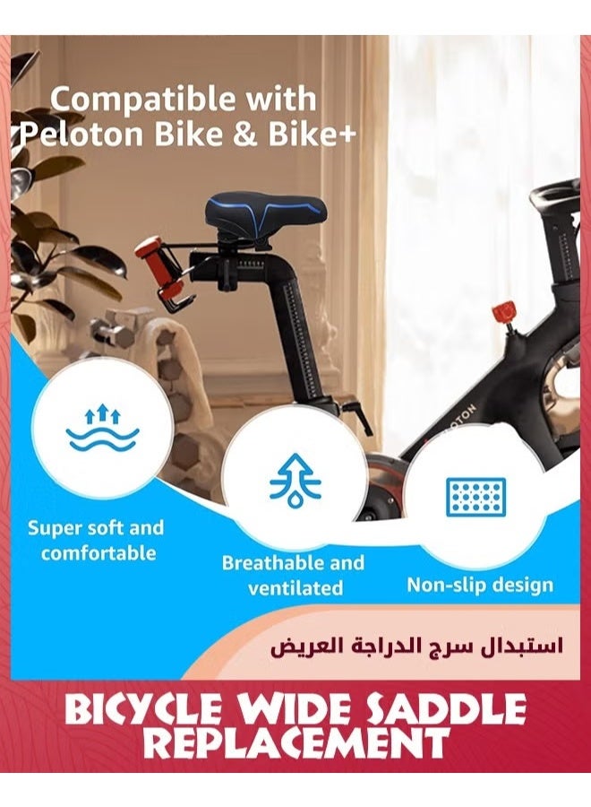 EETU Wide Cycling Saddles,Comfort Foam MTB Bicycle Seat,Waterproof Hollow Bicycle Saddle For Men Women,Replacement Bike Seat Cushion With Dual Shock Ball For Exercise/Road/Stationary Bikes - Image 3